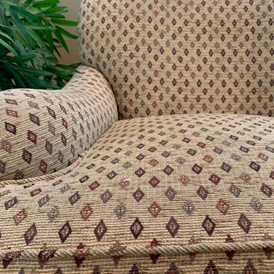 Upholstered Armchairs with Ottoman, Pair 
