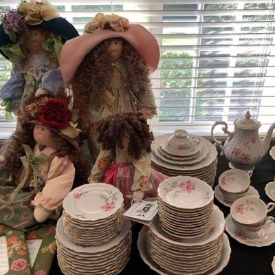 Little Souls, Inc, Soft Body Dolls, Forest Bavarian Porcelain Dinnerware, Blossom Time 