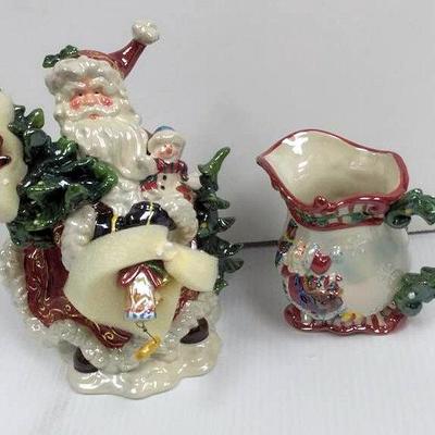 BSO003 Holiday Pitcher & Santa Candle Holder 