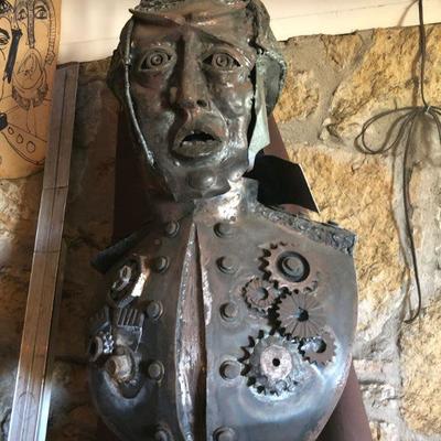 This is one of William Wartmann hand welding sculptures. Sits on a platform and is about 6 ft tall with platform. He titled is The...