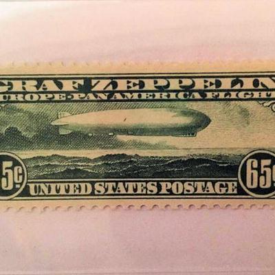 KFC065 Graf Zeppelin 65 cent Airmail Stamp, MINT, never hinged