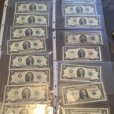 KFC048 Complete 12 District 1976 Bicentennial $2 Bills