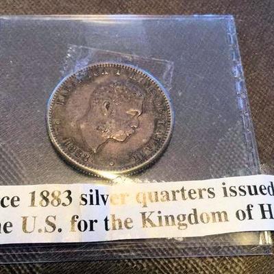 KFC036 Rare Hawaii 1883 Quarter Coin
