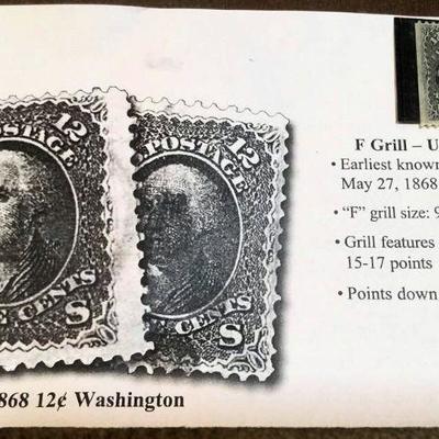 KFC064 F Grill, US Catalog #97, 12 cent Stamp