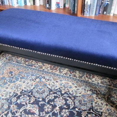 Royal Blue Velvet Upholstered Bench - 2 are available