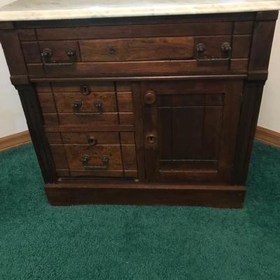 Antique Marble top Dry sink 29.5 w x  26 .5 x 16.5 d