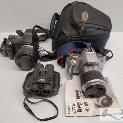 Sony and Canon Cameras, Binolux Binoculars
Sony and Canon Cameras, Binolux Binoculars