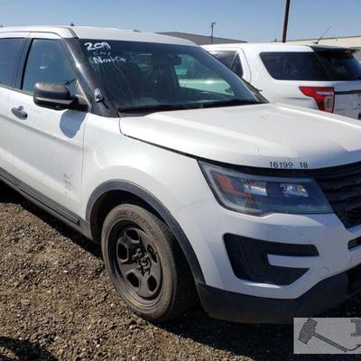 209: 2016 Ford Explorer, White
AWD, Cold AC, power windows, mirrors and locks, cruise control, Year: 2016
Make: Ford
Model: Explorer...