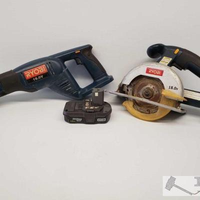 Ryobi Cordless Circular and Reciprocating Saws w/ 18v Battery
Ryobi Cordless Circular and Reciprocating Saws w/ 18v Battery 
OS19-015295.3