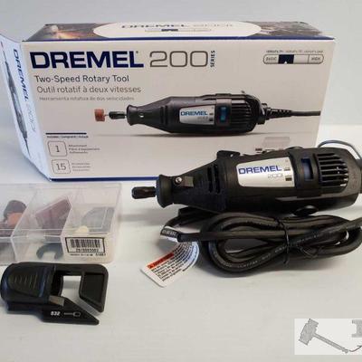New, Dremel 200 Series Two-Speed Rotary Tool
New, Dremel 200 Series Two-Speed Rotary Tool. Has various accessories in a organized box....