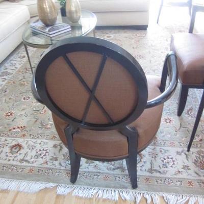 Barbara Barry For Baker Furniture Oval X-Back Dining Side Chairs PAIR 