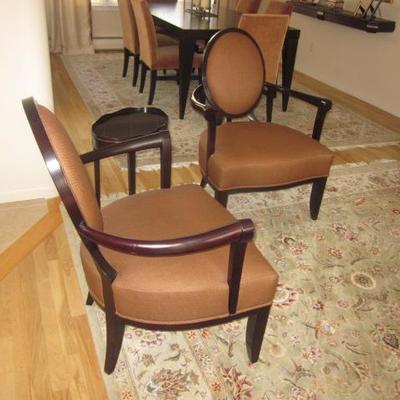 Barbara Barry For Baker Furniture Oval X-Back Dining Side Chairs PAIR 