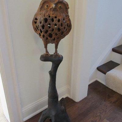 Cool cast iron owl lantern