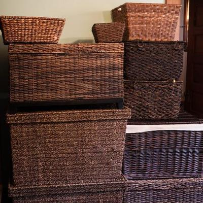 large collection of baskets
