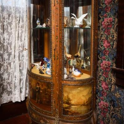 19th century louis xvi style  round glasss display cabinet