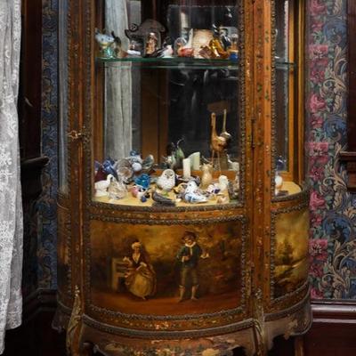 19th century louis xvi style  round glass display cabinet