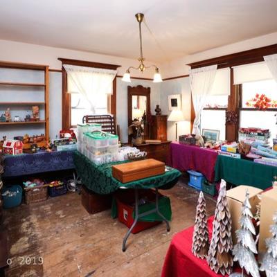 antique christmas decorations, collectible toys and table games