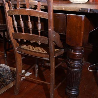 1880's farmer table with removable top and chairs
