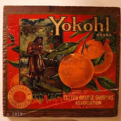 Yokohl Brand, Exeter Orange Growers Box End