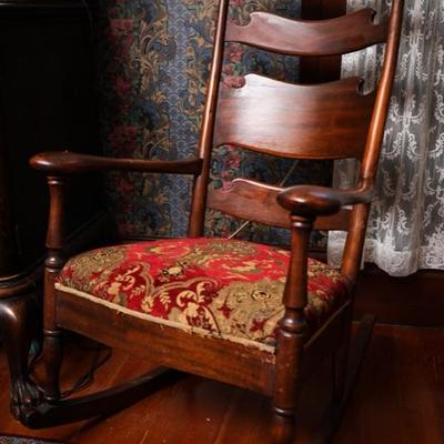 Victorian maple wood rocking chair 
