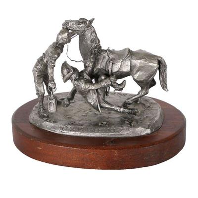 Philip Kraczkowski Pewter Sculpture "Call to Freedom" 1972  