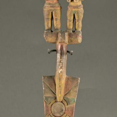 Polychrome Figural Staff - Igbo Nigeria Region  