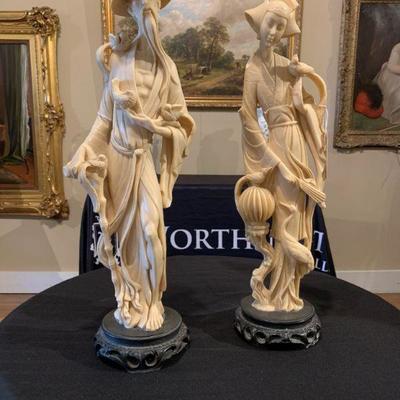 Pair of Large Chinese Sculptures   