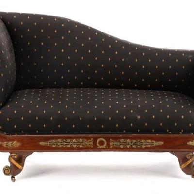 Antique American Second Empire Mahogany Recamier 