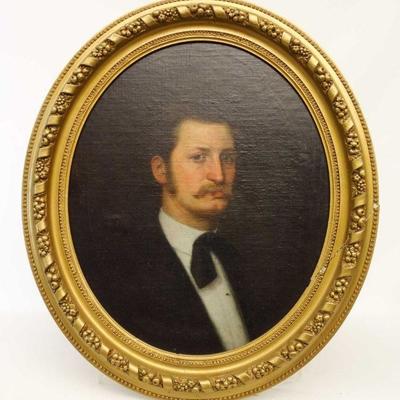 19th c. American School Portrait of a Gentleman, Charles Loring Elliott  