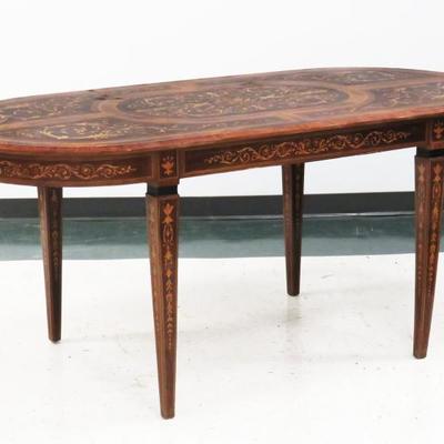 Italian Inlaid Dining Table 