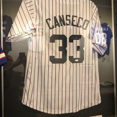 Signed Jose Canseco NY Yankees Baseball Jersey