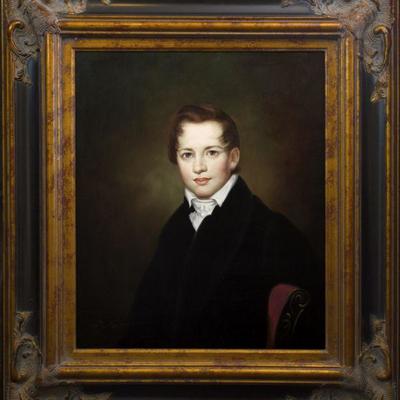 Original English School Portrait Oil Painting Entitled "Portrait of a Scholar" 