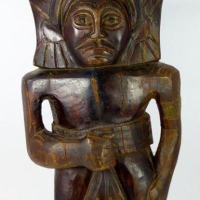 Large African Tribal Carved Wood Figure  