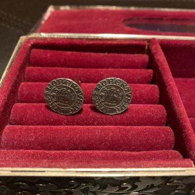 Cuff Links made from matching sterling silver medieval coins
