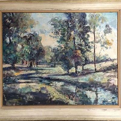 Large Impressionistic Landscape Oil Painting
