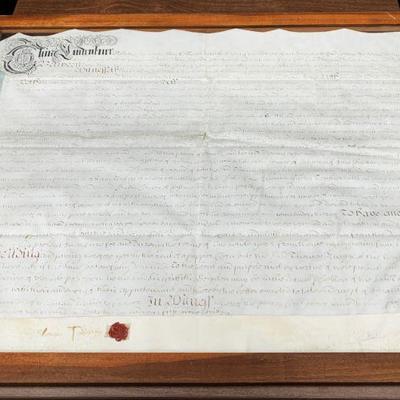 Antique 1727 Hand Written English Indenture  