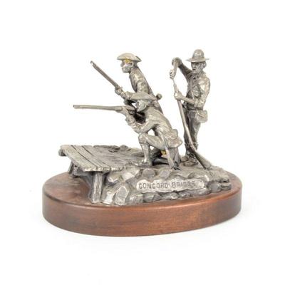 Philip Kraczkowski "Concord Bridge" 1973 Pewter Sculpture  