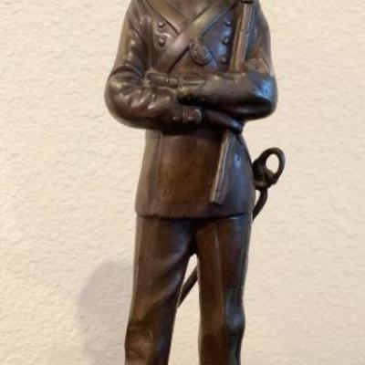 Bronze Sculpture of British / Scottish Guard Standing Soldier