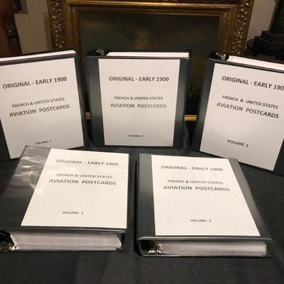 Huge Collection of Aviation Related Postcards - 5 Notebooks 