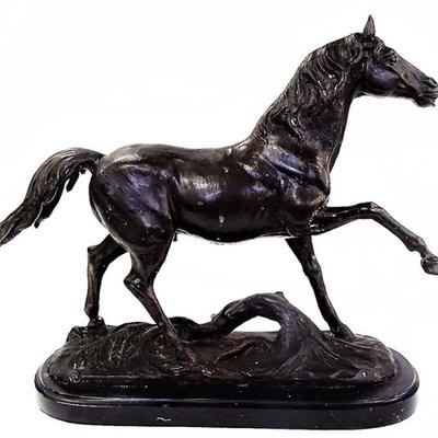 Bronze Sculpture of a Trotting Horse  