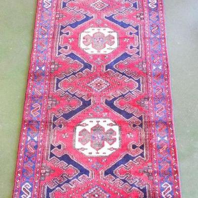 Handmade Wool Hamadan Rug 3'3x10'  
