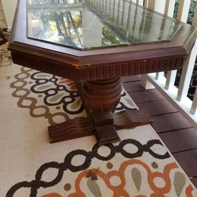 Green marble top with grey veins