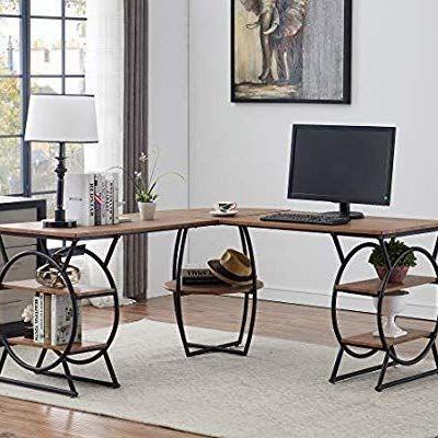 O&K Furniture L-Shaped Desk Corner Computer Desk w ...