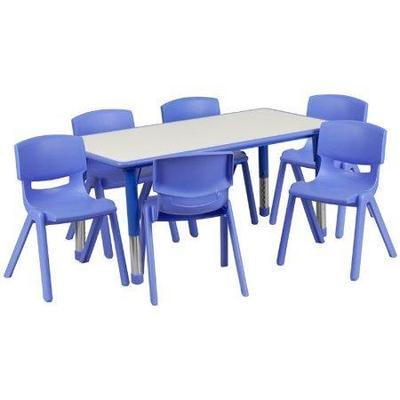 Flash Furniture 6 Small Blue Chairs for Children