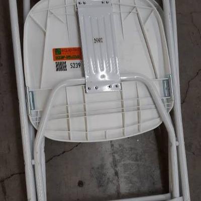 Hercules Series Fan Back Folding Chair - White