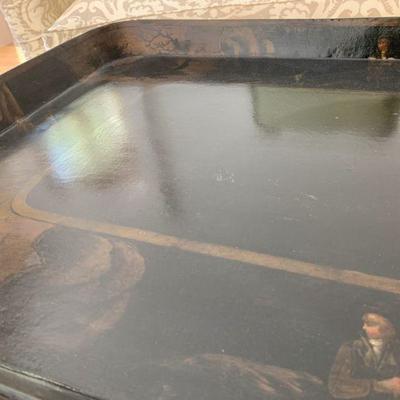 19th c. Hand Painted Tole Tray Table