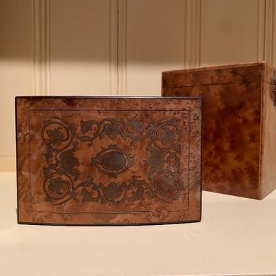 Burled Wooden Boxes