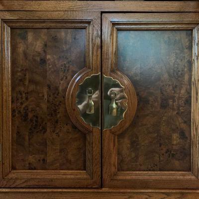 Three Piece Wall Unit with Brass Medallion 