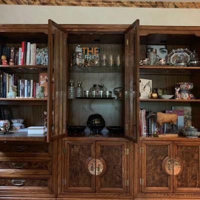 Three Piece Wall Unit with Brass Medallion 