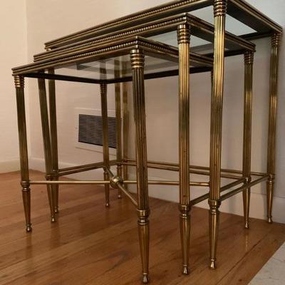 Mirrored Top Nesting Tables 